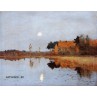 копия картины И. Левитан "Сумерки. Луна"