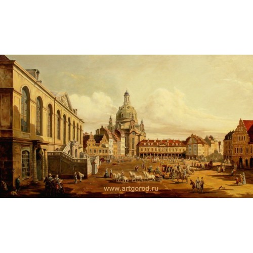 копия картины Бернардо Боллотто "Площадь Нового рынка в Дрездене"