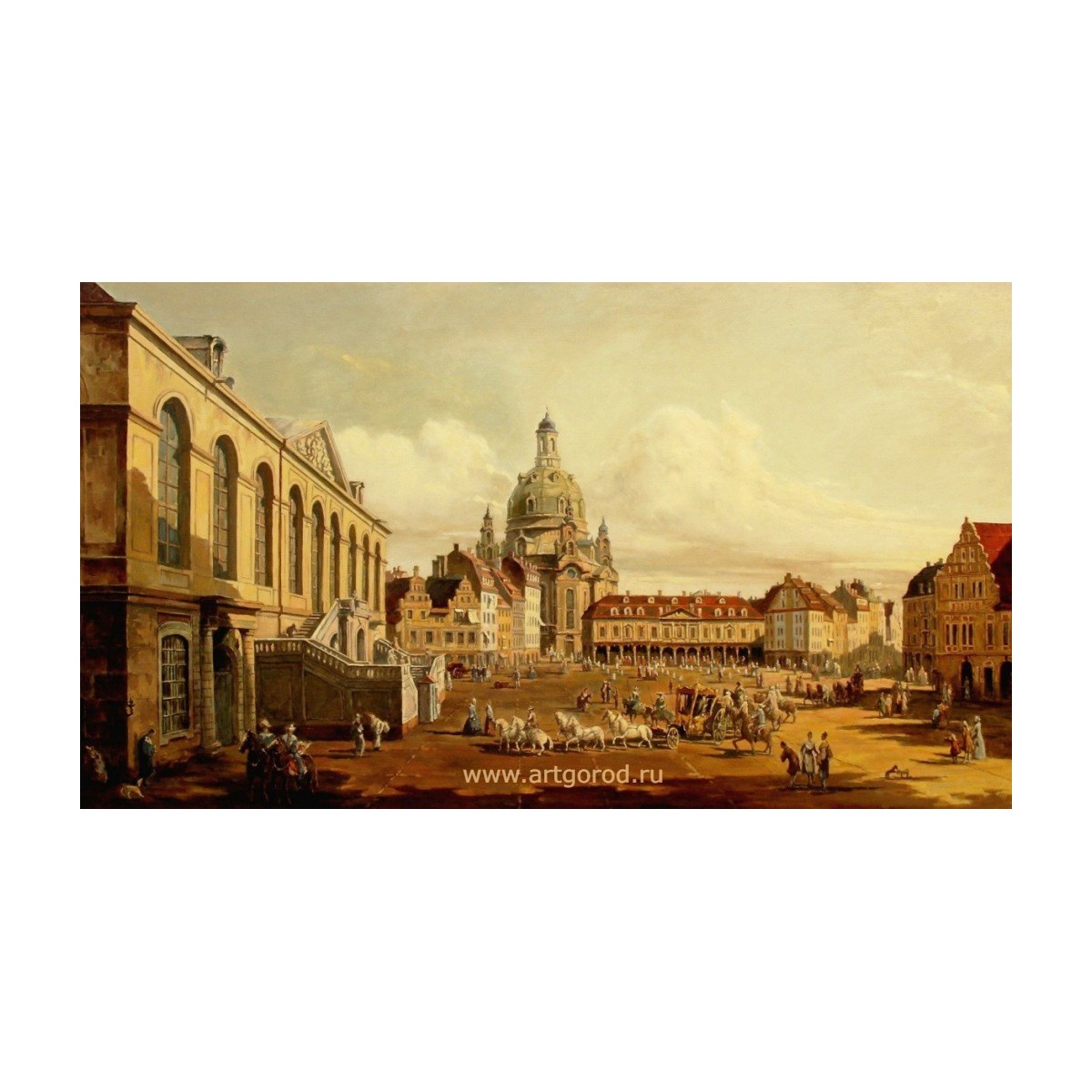 копия картины Бернардо Боллотто "Площадь Нового рынка в Дрездене"