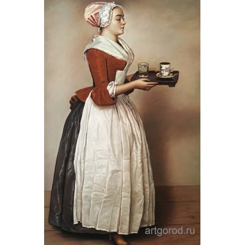 Жанкопия картины Этьена Лиотара "Прекрасная шоколадница"