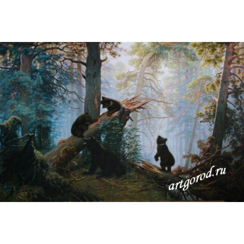 копия картины И. Шишкина "Утро в сосновом лесу"