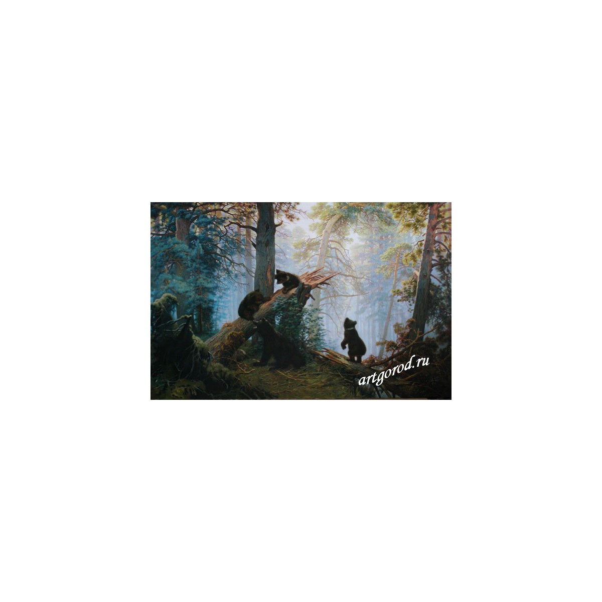 копия картины И. Шишкина "Утро в сосновом лесу"