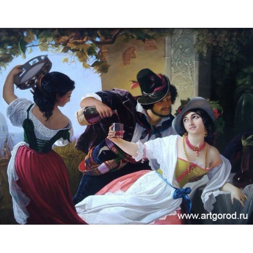 копия картины П. Орлова «Октябрьский праздник в Риме»